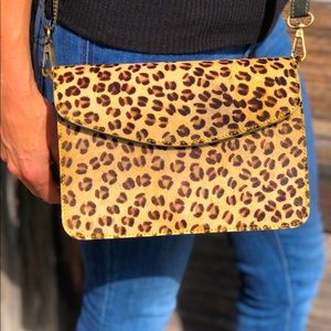 Women Genuine Leather Crossbody Shoulder Bag Purse Hair On Hide Handmade Leopard